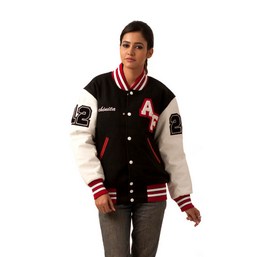 black varsity jacket, classic varsity jacket, white sleeve latterman jacket