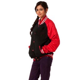 red polyester jacket, cardinal jacket, full sleeve red jacket