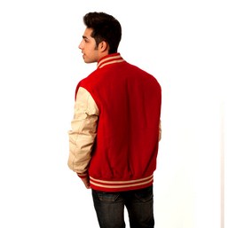 red body varsity jacket, custom varsity jacket, full sleeve varsity jacket
