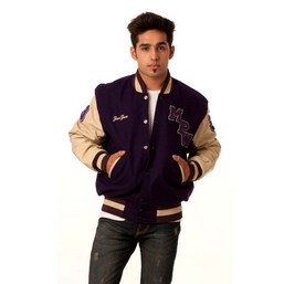 purple latterman jacket, latest varsity jacket, tan sleeve varcity jacket