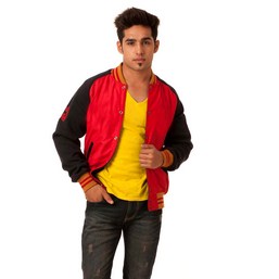 cotton twill jacket, full fleece jacket, red body jacket